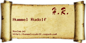 Hummel Rudolf névjegykártya